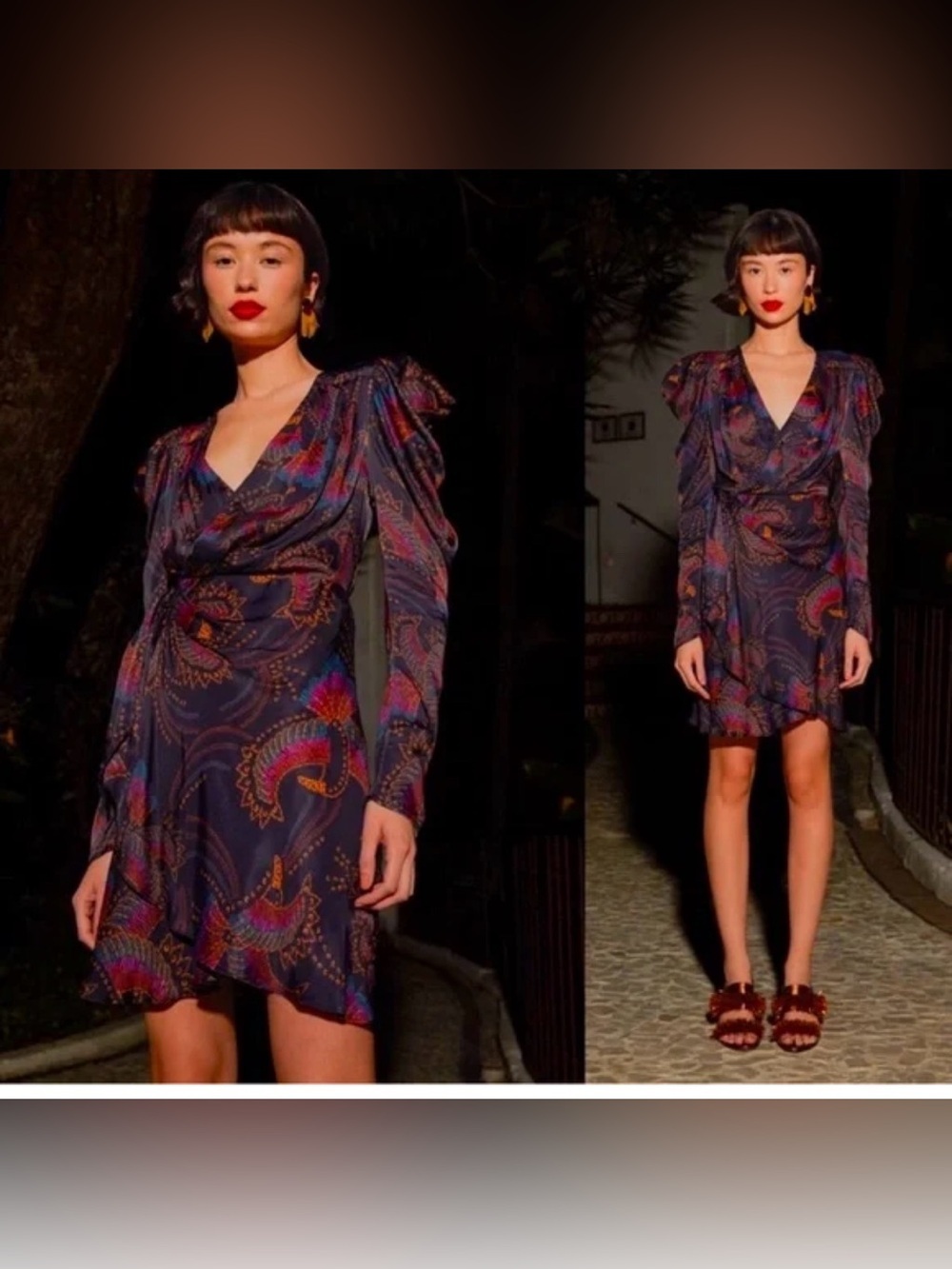 Farm Rio toucan wrap dress / size small /